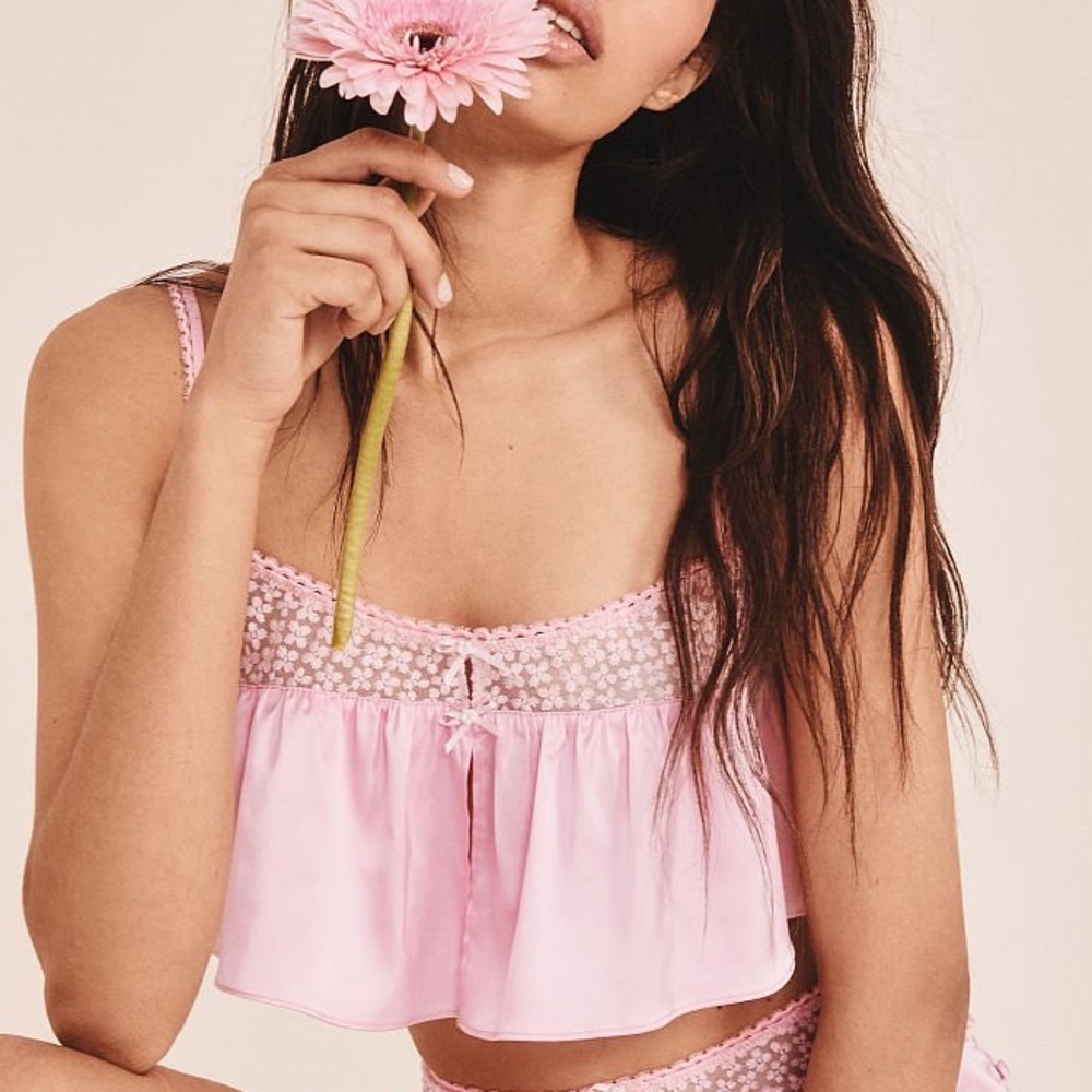 For Love & Lemons Posie MIXED SET Pink Cami & Short - Picture 2 of 13